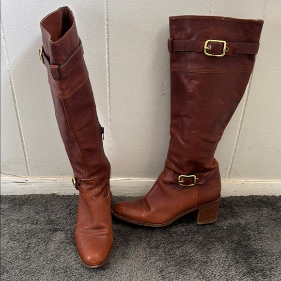 Coach Brown Leather Knee-High Boots - Picture 4 of 5